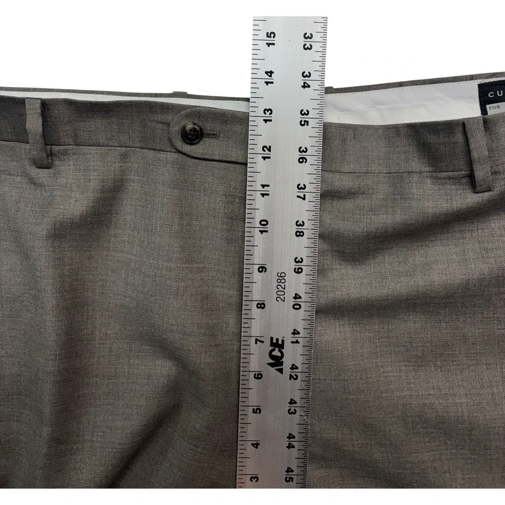 Joseph Abboud 56L 48x32 Tan Light Brown 2pc Pant Suit Wool Bespoke Flat Front